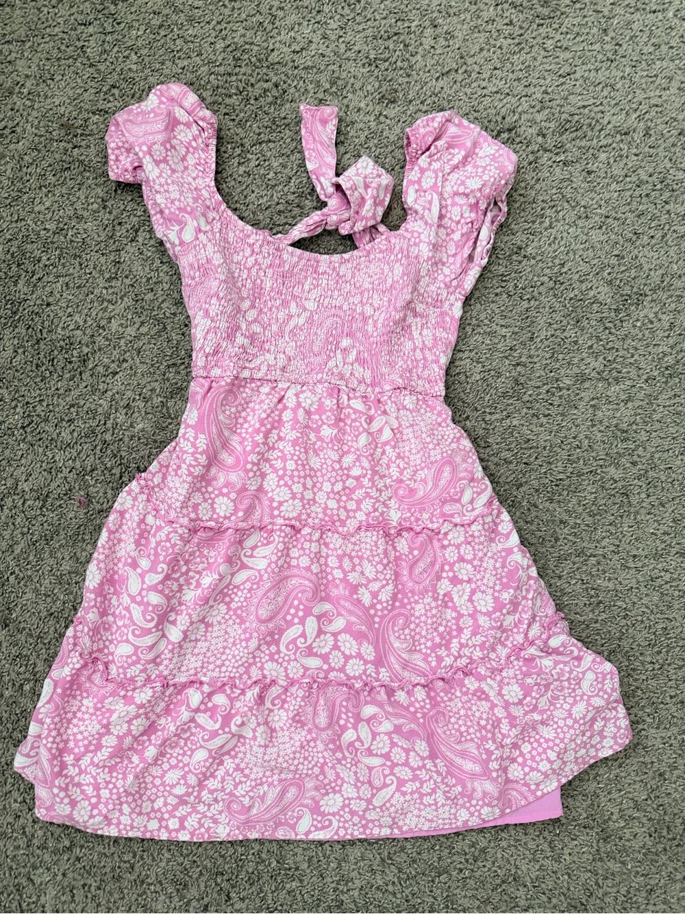 Hollister Pink Paisley Tiered Mini Dress
